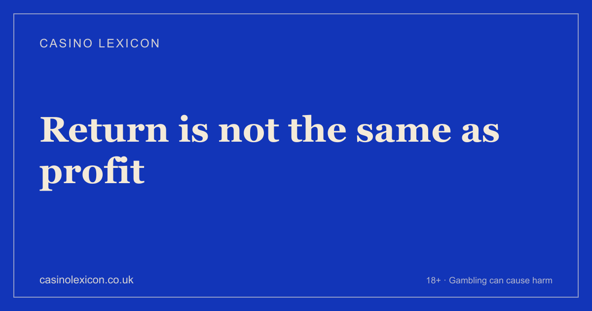 Title card reading “Return is not the same as profit”